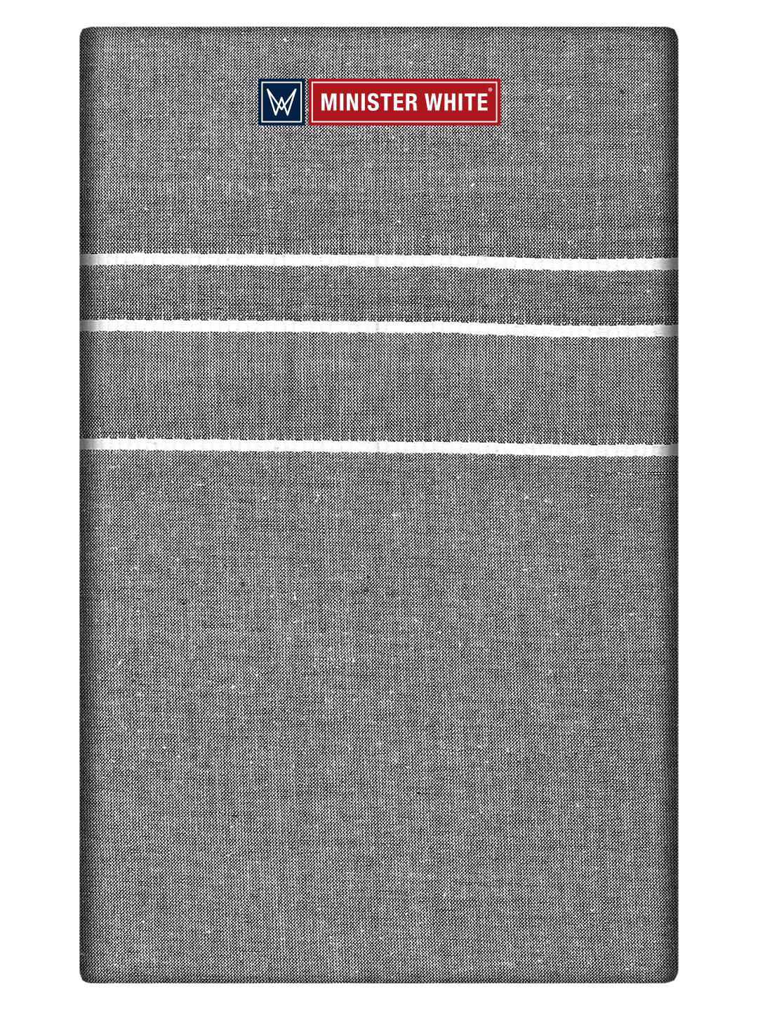 Mens Poly Cotton Grey Colour Single Layered Dhoti with White Broder - Raagam by Minister White