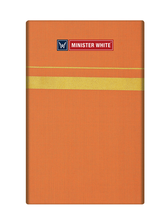 Mens Cotton Dark Kavi Color Single Layered Dhoti with Assorted Border - Vintage by Minister White