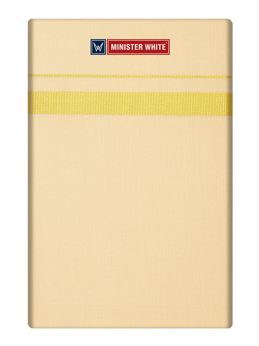Mens Cotton Light Kavi Color Single Layered Dhoti with Assorted Border - Vintage by Minister White