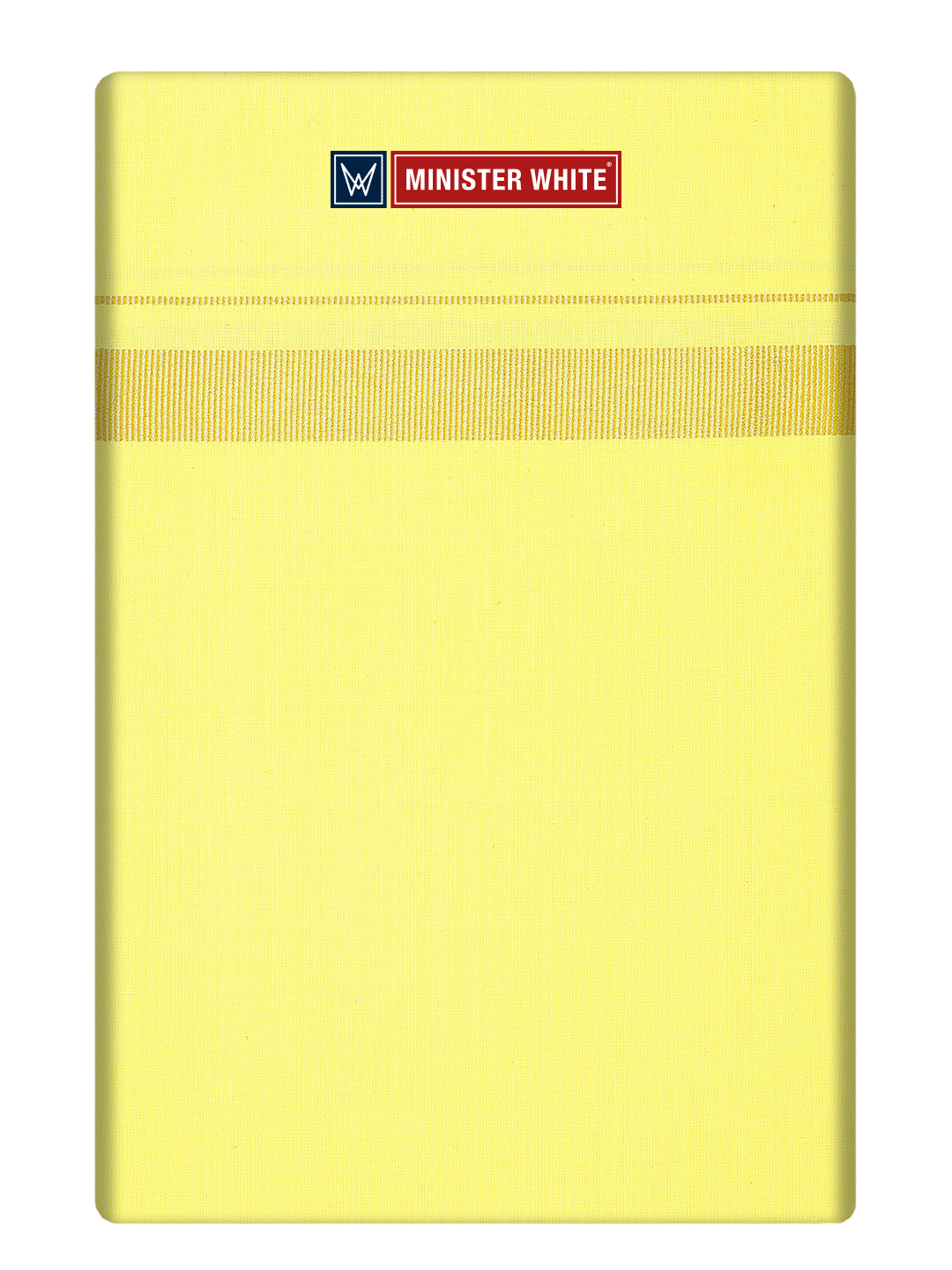 Mens Cotton Yellow Color Single Layered Dhoti with Assorted Border - Vintage by Minister White
