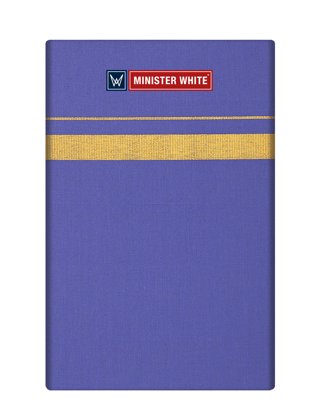 Mens Cotton Blue Color Single Layered Dhoti with Assorted Border - Vintage by Minister White