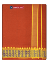 Men's Cotton Dark Kavi Panchakacham & Angavastram Set with Elegant Assorted Border Design River