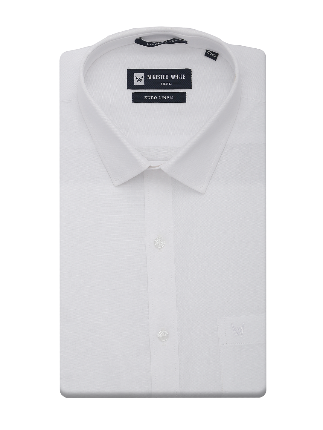 Mens Cotton Linen White Regular Fit Shirt Euro Linen by Minister White