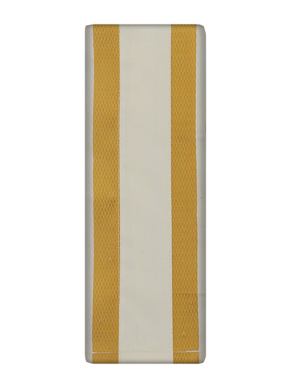 Boys Art Silk Cream Panchakacham Towel Combo with Gold Jari Border Vistura by Minister White