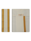 Boys Art Silk Cream Panchakacham Towel Combo with Gold Jari Border Vistura