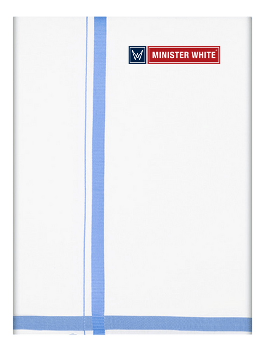 Mens Cotton White Double Layered Dhoti with Big Border - Infinite by Minister White