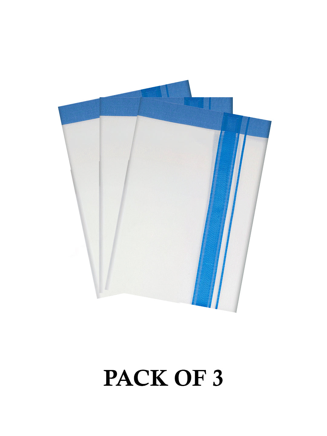 Men's Cotton White Color Single Layered Dhoti Jack Flexi Pack of 3