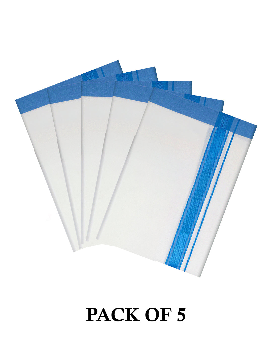 Men's Cotton White Color Single Layered Dhoti Jack Flexi Pack of 5