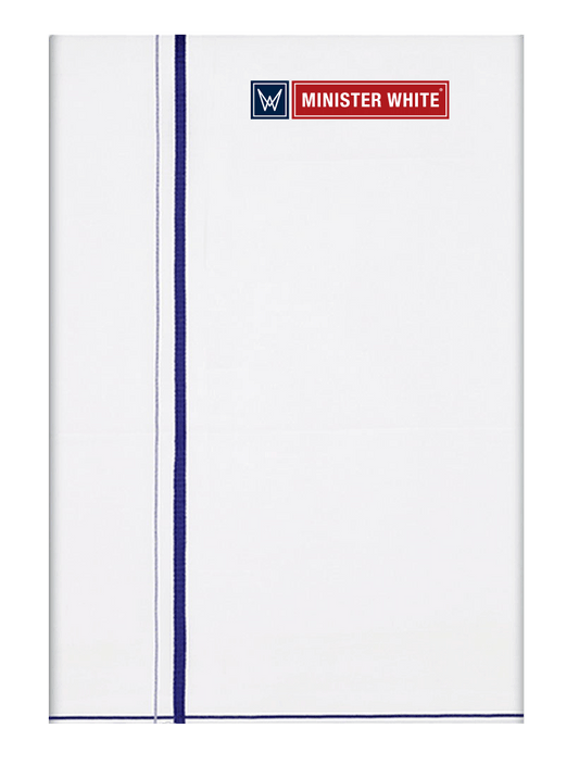 Mens Cotton White Double Layered Small Border Dhoti - Jordon by Minister White