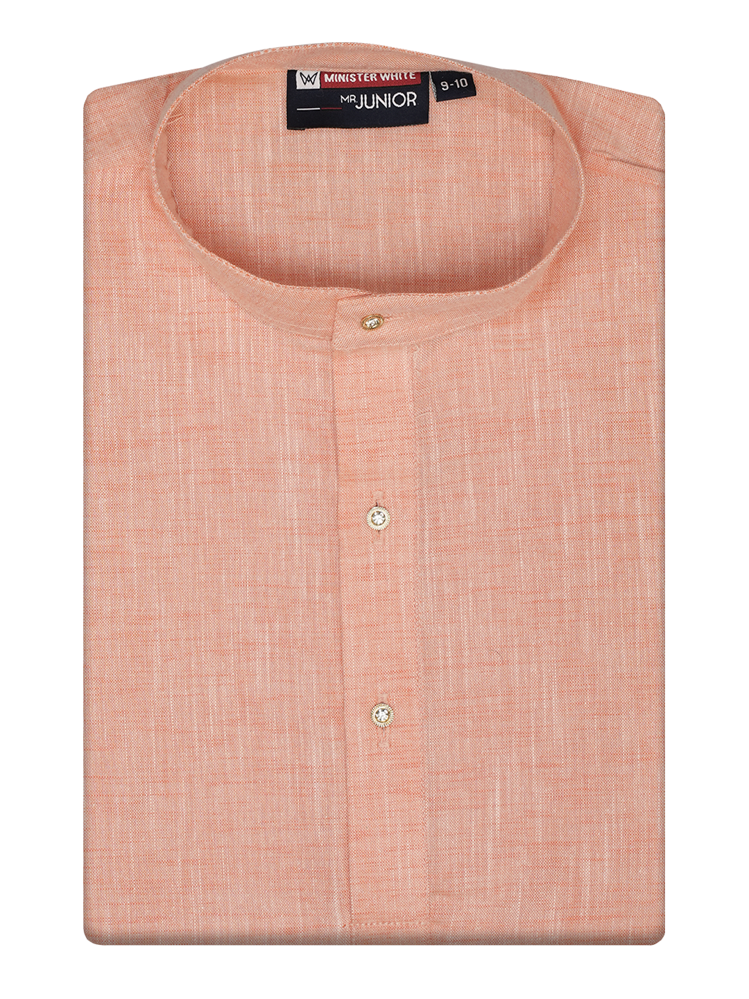 Boys Cotton Peach Kurta by Minister White