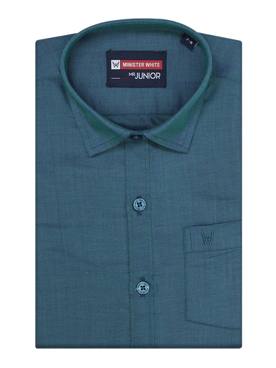 Boys Teal Half Sleeves Shirt by Minister White