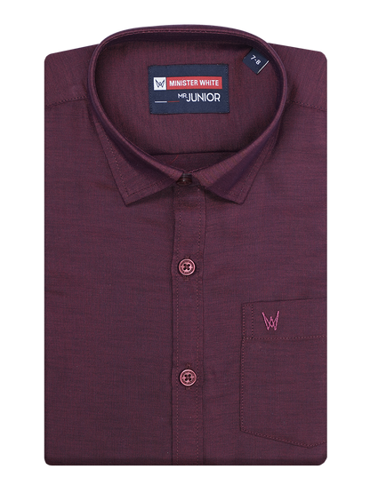 Boys Maroon Half Sleeves Shirt by Minister White