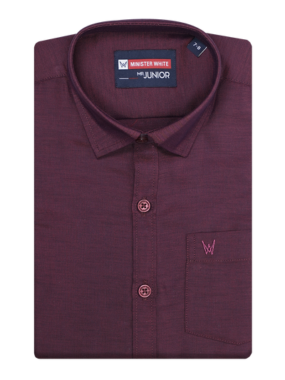 Boys Maroon Half Sleeves Shirt by Minister White