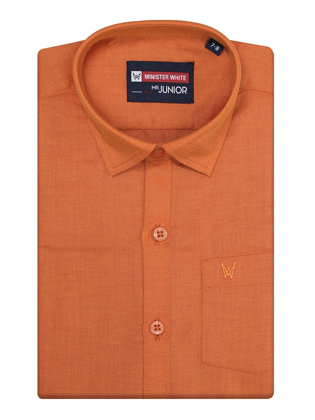 Boys Orange Half Sleeves Shirt by Minister White