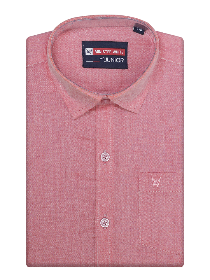 Boys Pink Half Sleeves Shirt by Minister White