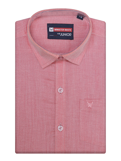 Boys Pink Half Sleeves Shirt by Minister White