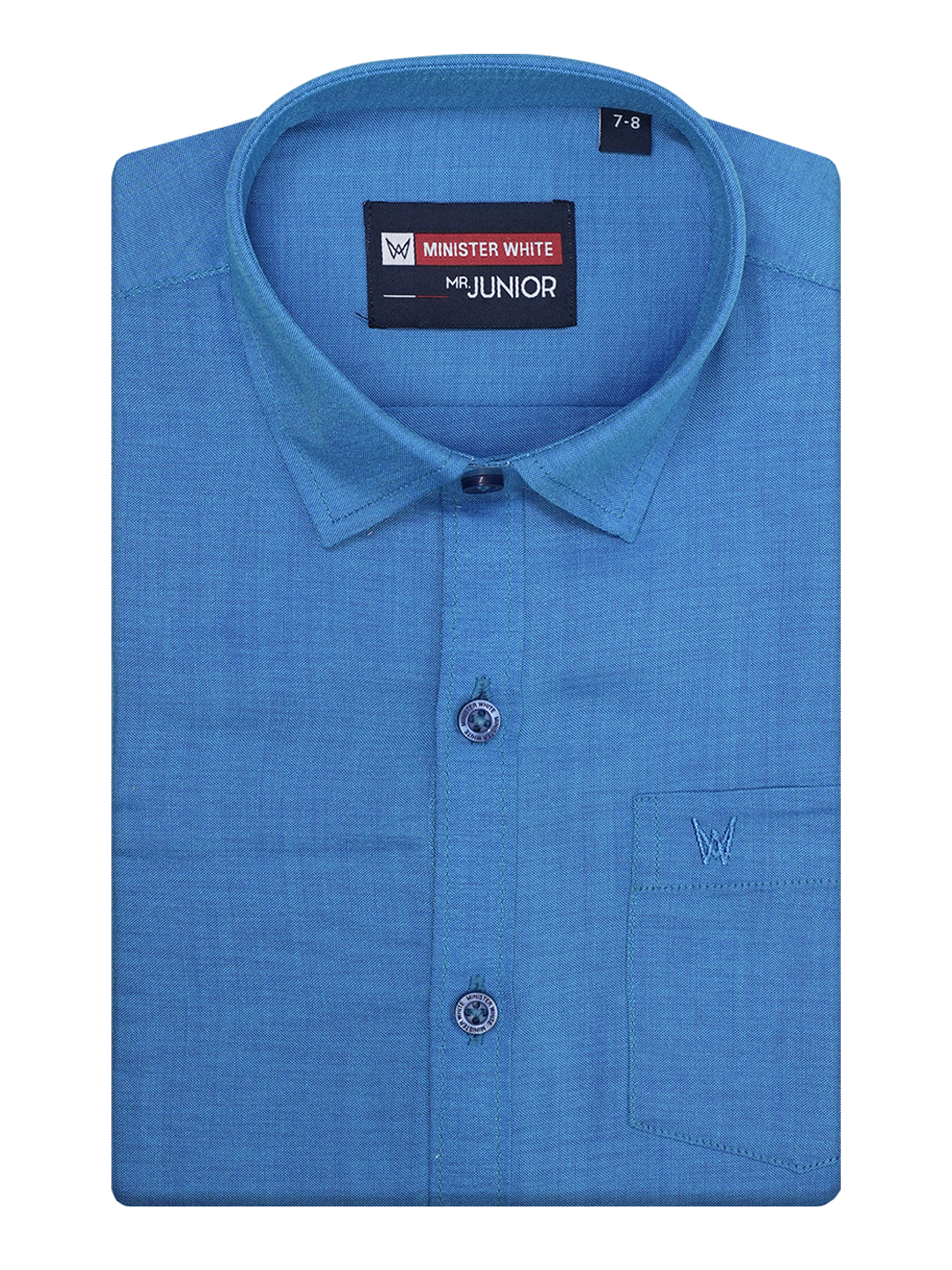 Boys Blue Half Sleeves Shirt by Minister White