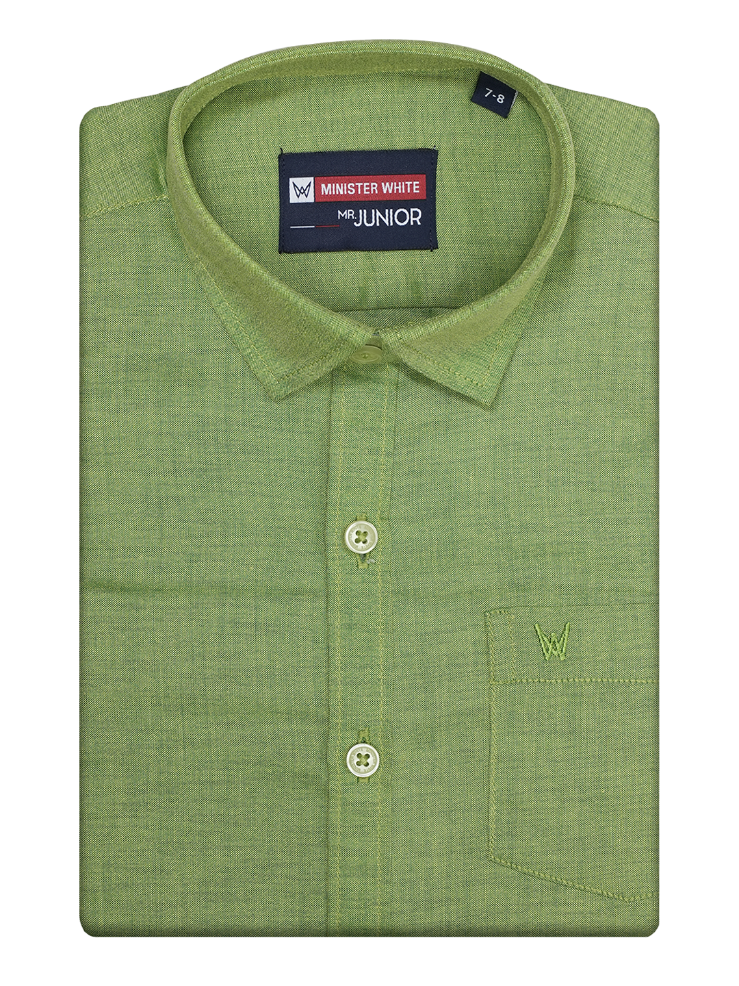 Boys Light Green Half Sleeves Shirt by Minister White