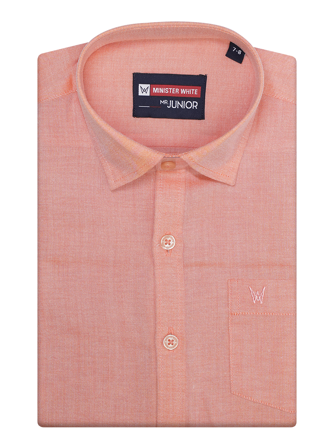 Boys Peach Half Sleeves Shirt by Minister White