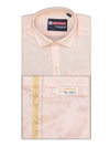 Boys Light Peach Matching Art Silk Shirt and Flexi Dhoti Combo Poppins