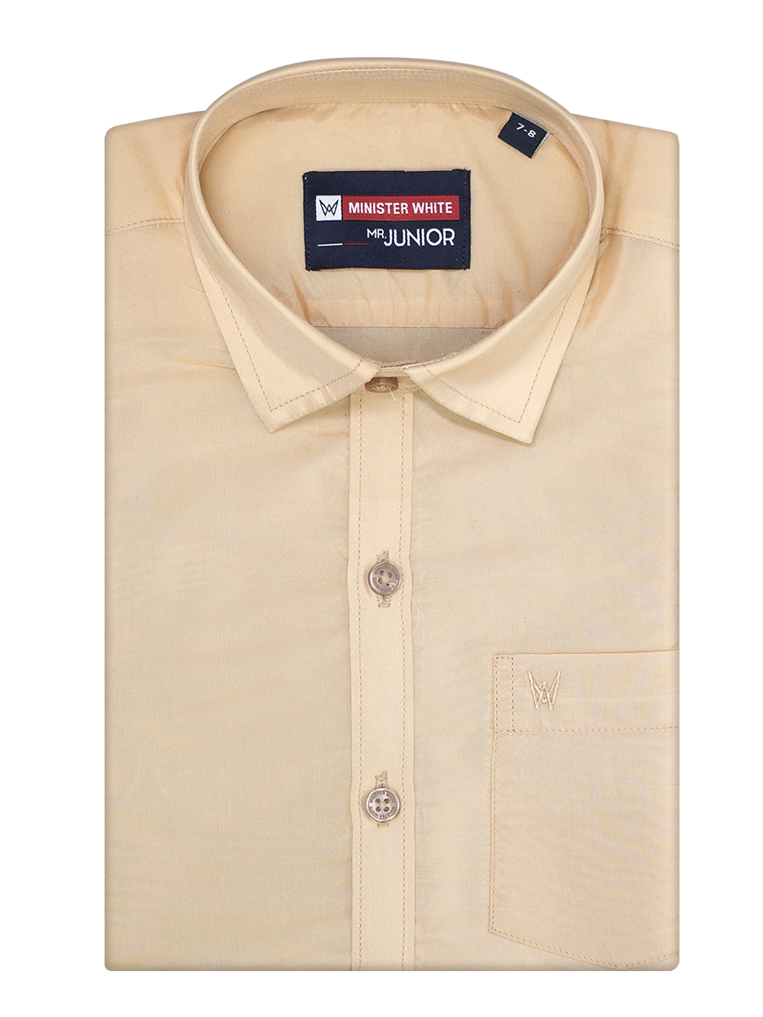 Boys Medium Gold Art Silk Shirt by Minister White