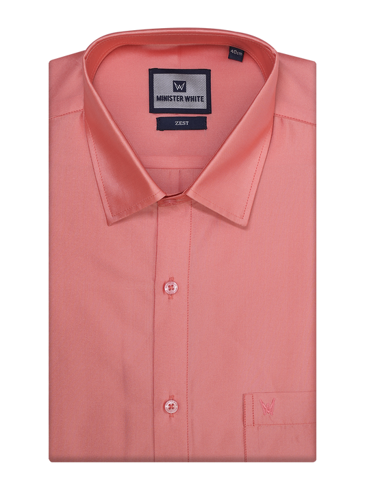 Mens Taffeta Relax Fit Pink Colour Shirt Zest by Minister White