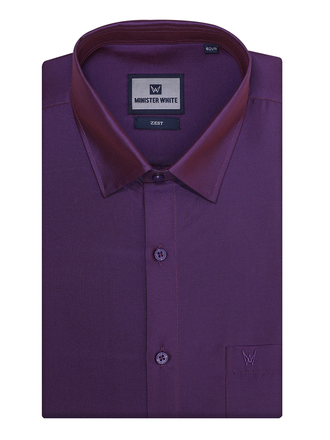 Mens Taffeta Relax Fit Violet Colour Shirt Zest by Minister White