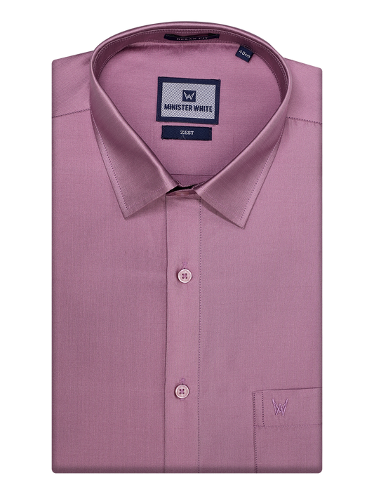 Mens Taffeta Relax Fit Light Purple Colour Shirt Zest by Minister White