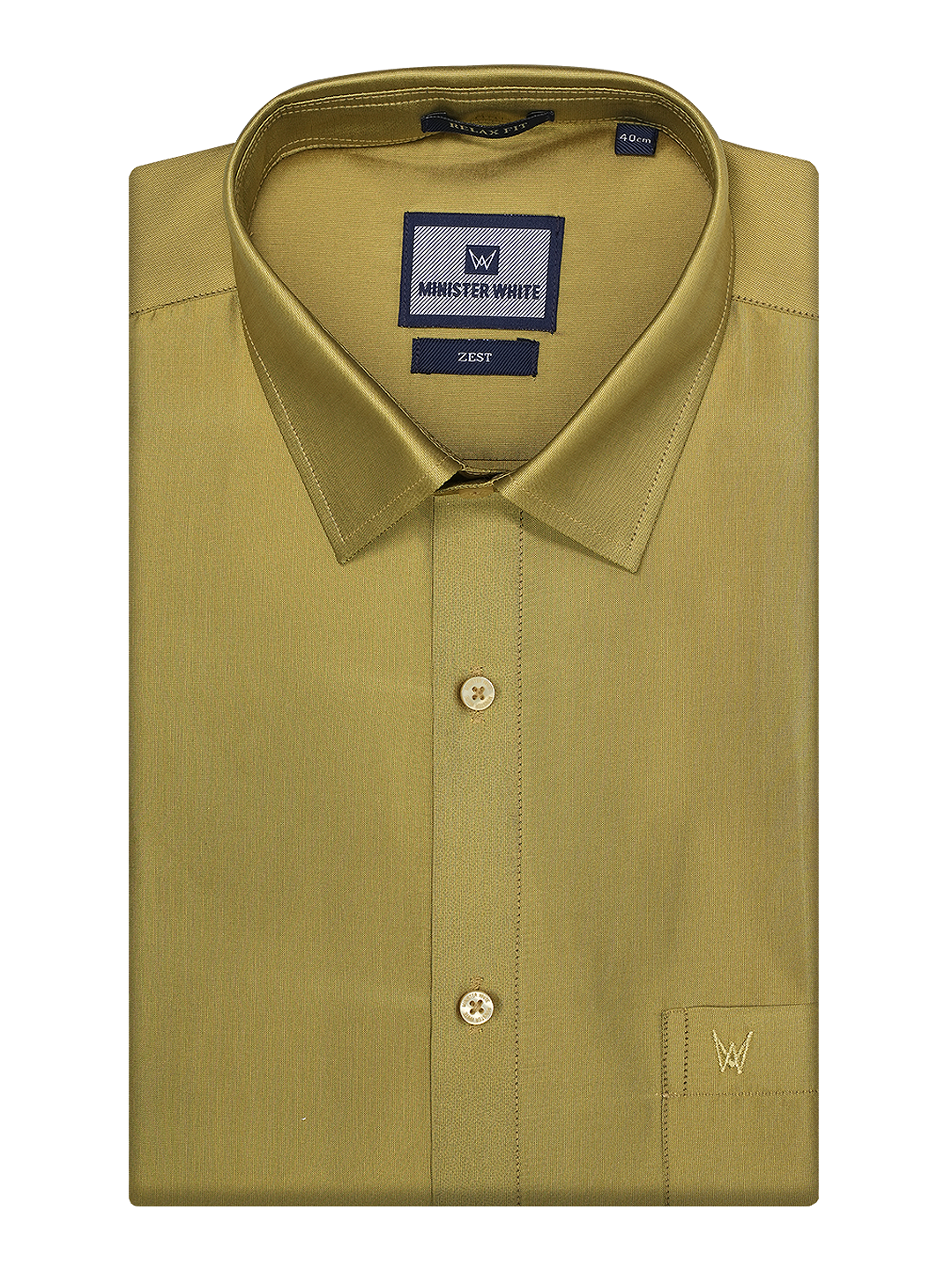 Mens Taffeta Relax Fit Light Green Colour Shirt Zest by Minister White