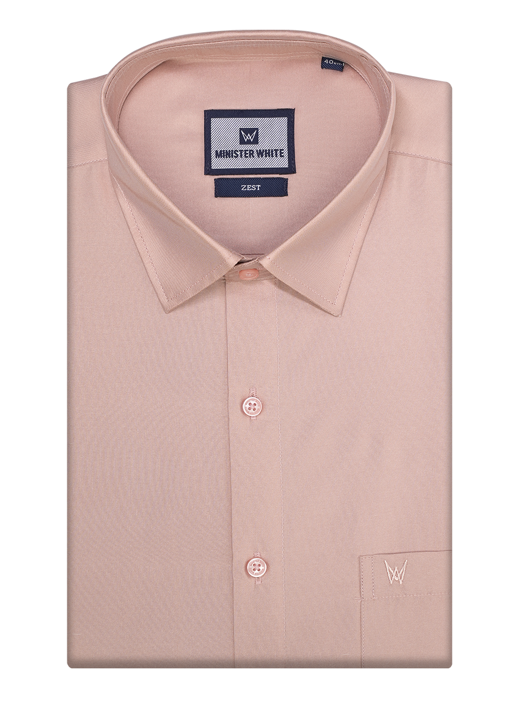 Mens Taffeta Relax Fit Peach Colour Shirt Zest by Minister White