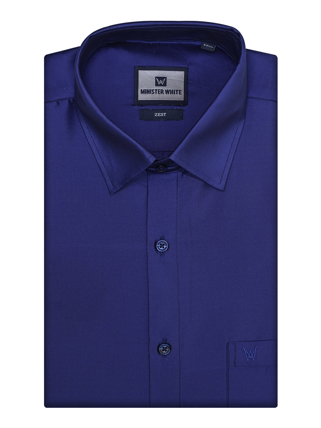 Mens Taffeta Relax Fit Deep Blue Colour Shirt Zest by Minister White