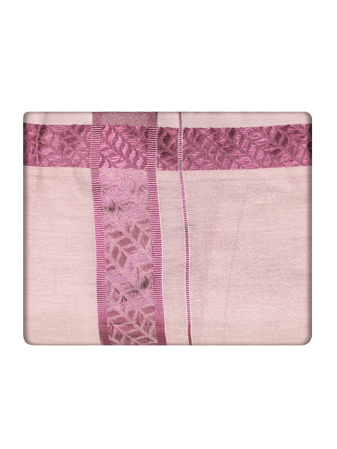 Mens Tissue Rose Border Dhoti by Minister White