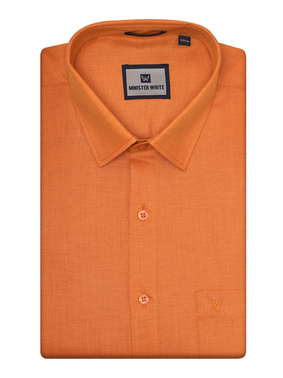 Mens Cotton Orange Shirt by Minister White