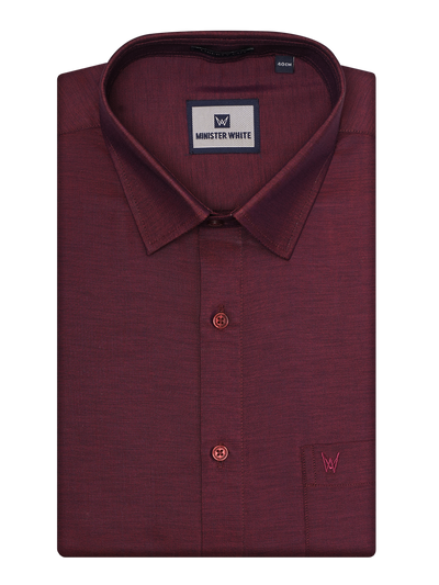 Mens Cotton Maroon Shirt by Minister White