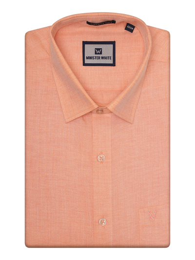 Mens Cotton Peach Shirt by Minister White