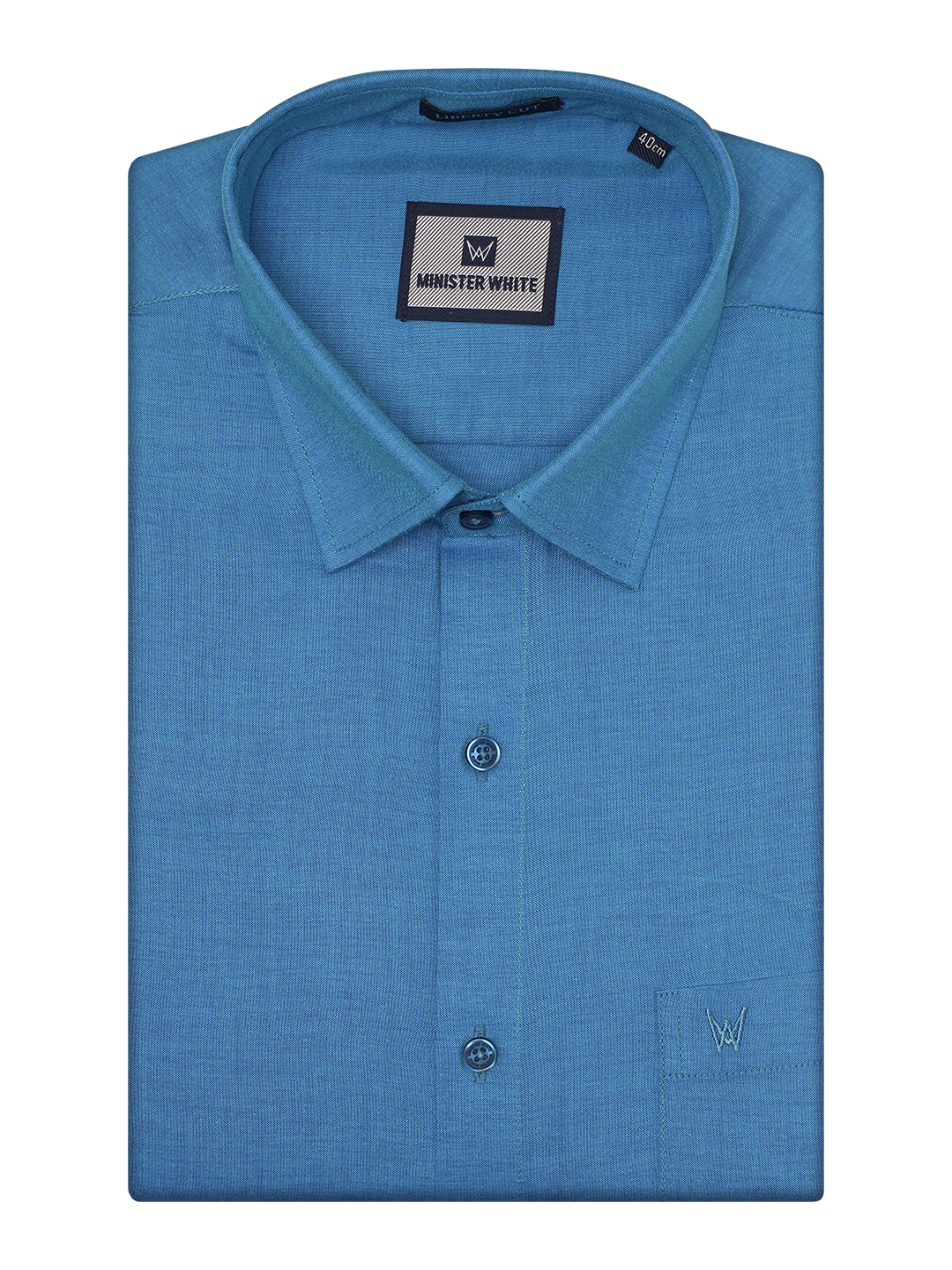 Mens Cotton Blue Shirt by Minister White