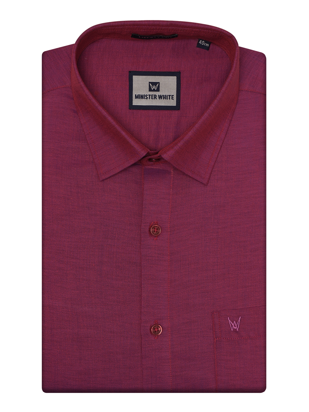 Mens Cotton Magenta Shirt by Minister White