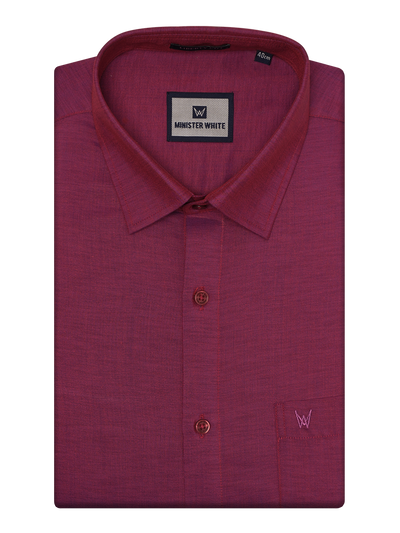 Mens Cotton Magenta Shirt by Minister White