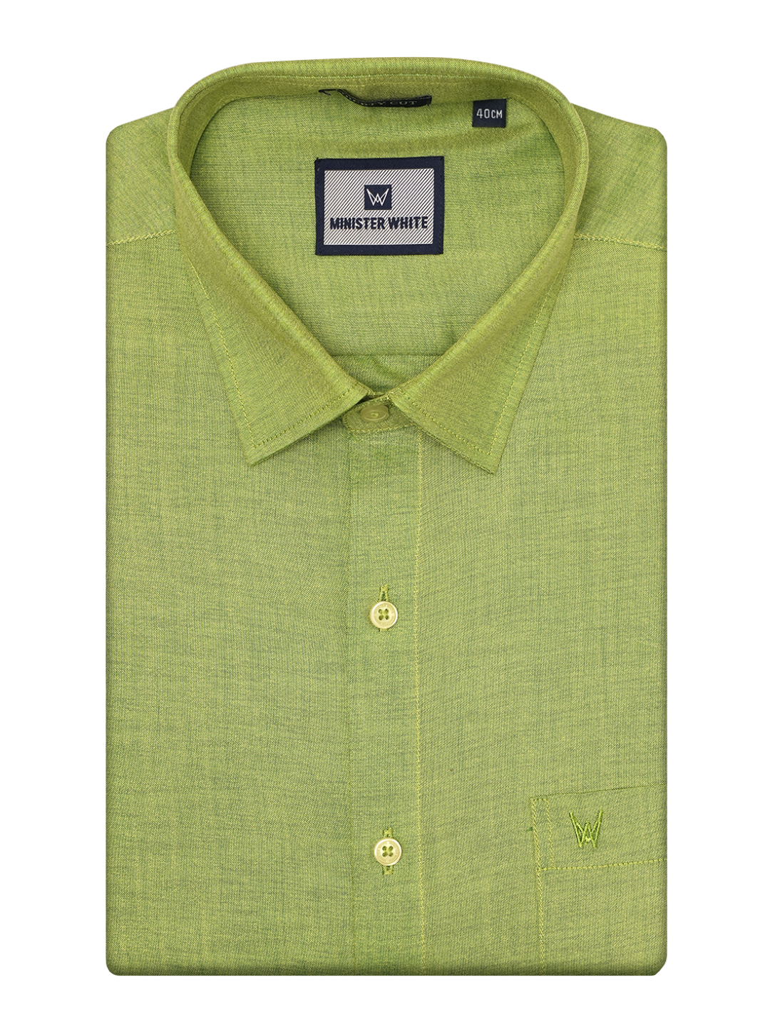 Mens Cotton Light Green Shirt by Minister White