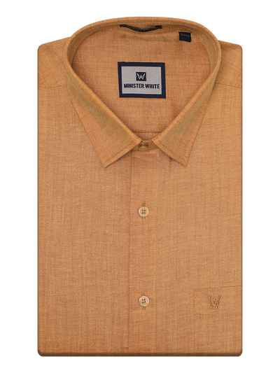 Mens Cotton Mustard Shirt by Minister White