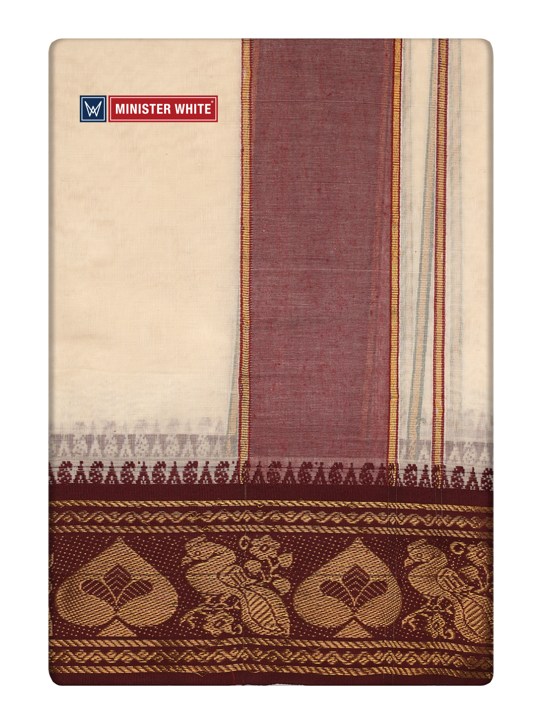 Men's Kora Cotton 5" Myilkhan Border Panchakacham & Angavastram Set Nexa