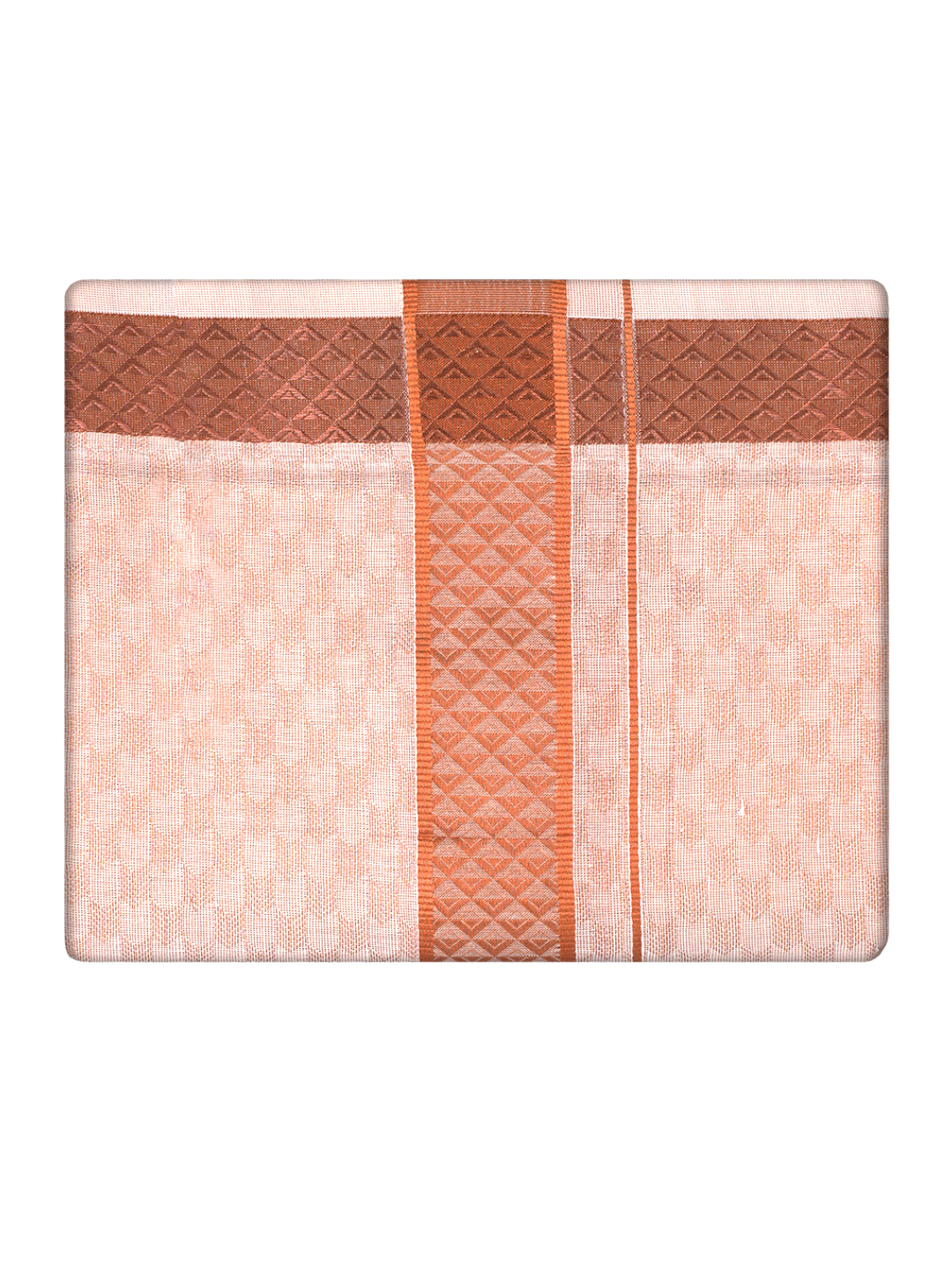 Mens Copper Colour Jacquard Tissue Dhoti by Minister White