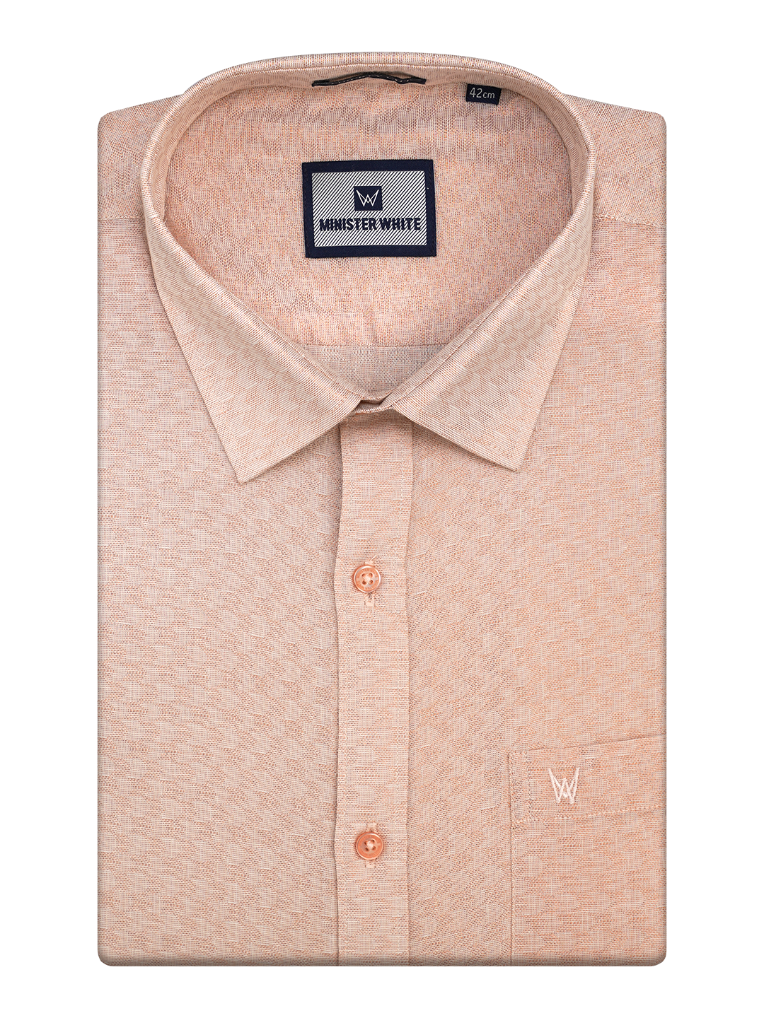 Mens Copper Colour Jacquard Tissue Shirt by Minister White