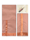 Men's Premium Art Silk Dark Copper Shirt Bit with Copper Jari Border Dhoti Towel Combo Wedding Wonders