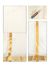 Men's Premium Art Silk Cream Shirt Bit with 70k Gold Jari Border Dhoti Towel Combo Wedding Wonders