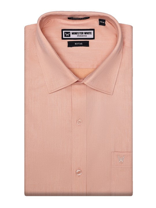 Men's Premium Cotton Regular Fit Light Orange Shirt Kotas
