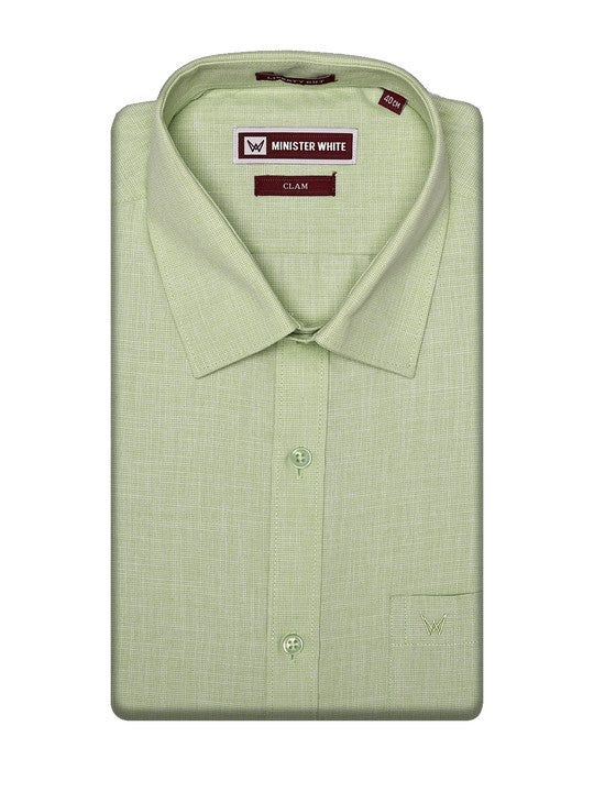 Men's Cotton Regular Fit Light Lime Green Shirt Kron