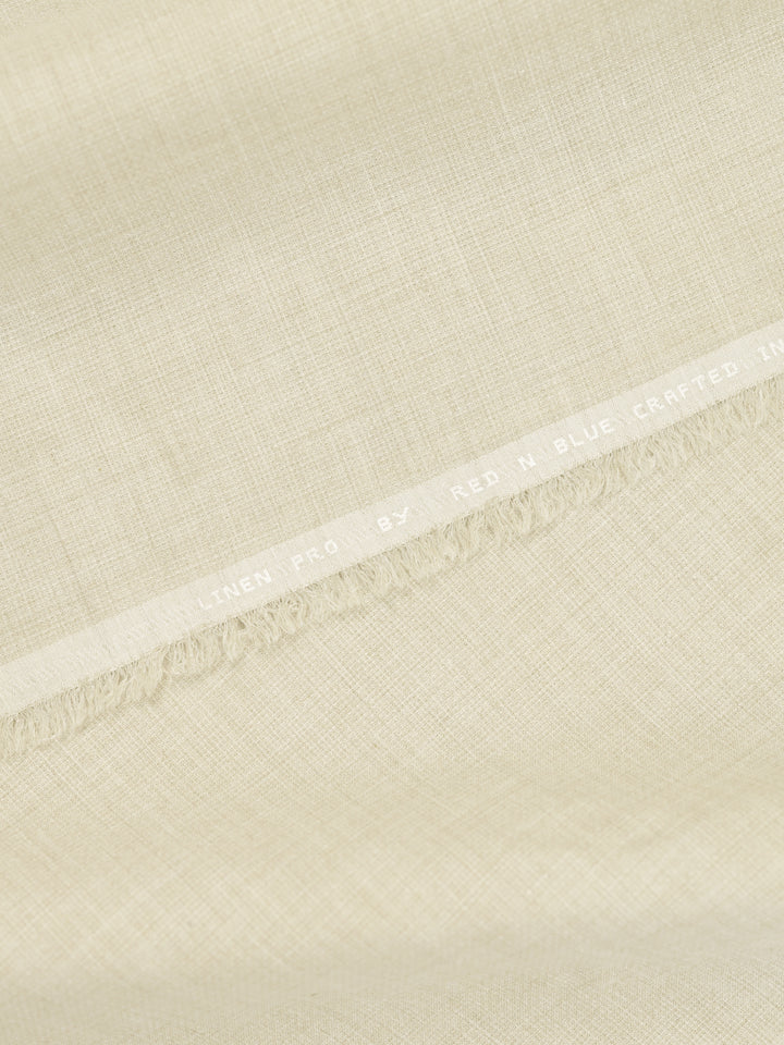 Mens Plain Cotton Linen Half White Color Shirting Linen Leaf