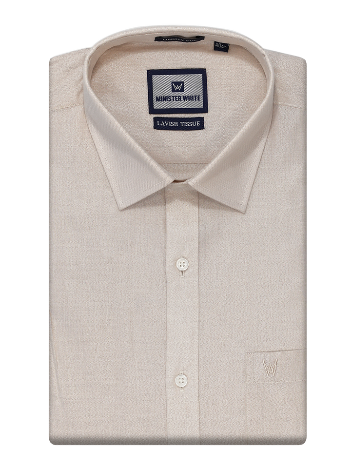 Mens Light Copper Colour Tissue Shirt by Minister White