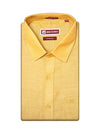 Men's Premium Cotton Linen Regular Fit Yellow Shirt Mandala